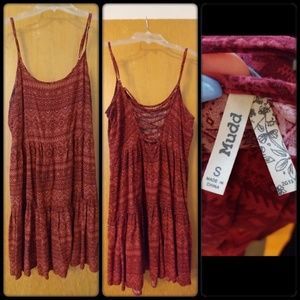 Burgundy tribal print dress